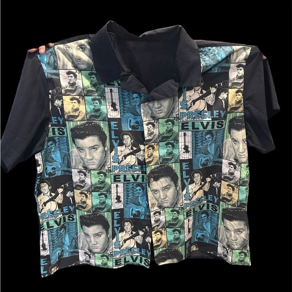 RARE VINTAGE 1960’s Elvis Presley Enterprises Patchwork Shirt Bowling Shirt EPE - Picture 1 of 9